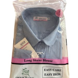 Blouse - Long Sleeve Girls - Blue Gingham SPLSK